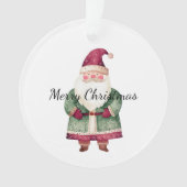 Rode groene kerstman ornament (voorkant)