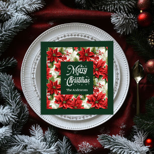 Rode groene kerstservetten Traditioneel Chic Gift Servet