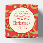 Rode groene kerstster paisley geschenkdoos bedankdoosjes (Bovenkant)