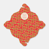 Rode groene kerstster paisley geschenkdoos bedankdoosjes (Uitgevouwen)
