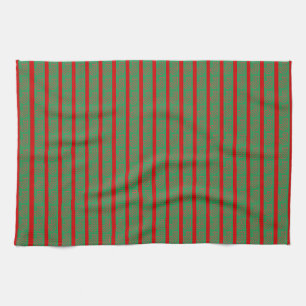 Rode Groene Kerststrump op Groen Rood Theedoek