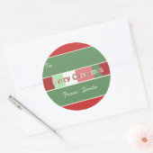 Rode Groene Kerstvakantie van Santa Ronde Sticker (Envelop)