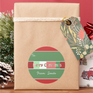 Rode Groene Kerstvakantie van Santa Ronde Sticker