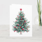 Rode groene kerstversiering kaart (Achterkant)