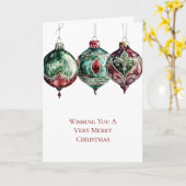 Rode groene kerstversiering kaart (Gele Bloem)