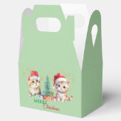 Rode Groene kitten kat Santa Vrolijk Kerstfeest Bedankdoosjes (Geopend)