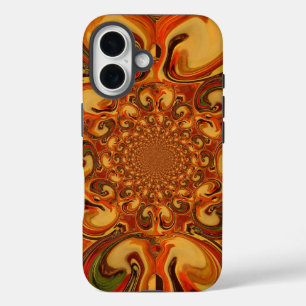 Rode groene kool Retro  bloemen design iPhone 16 Hoesje