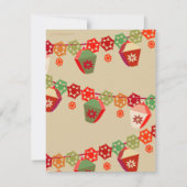 Rode + Groene Lantaarns Aangepaste Kerstmis Uitnod Kaart (Achterkant)