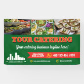 Rode Groene Logo Foto Catering Marketing Spandoek (Horizontaal)