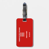 rode groene monogrammen volleybal bagagelabel (Achterkant verticaal)