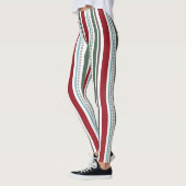 Rode/groene multi-stripe Leggings voor vrouwen (Links)