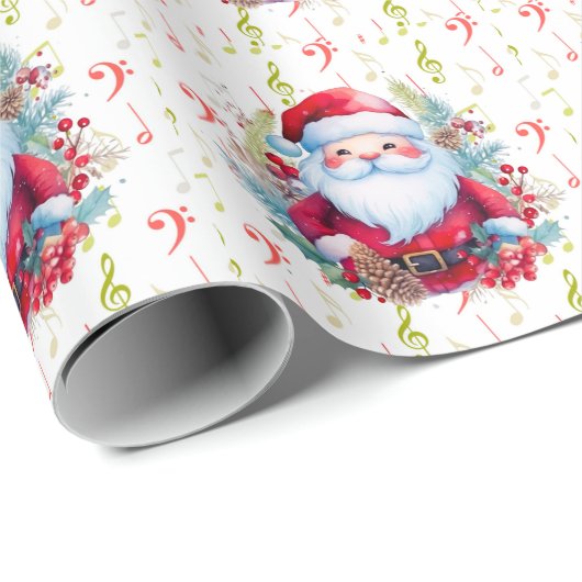 Rode groene Muzieknoten en Sinterklaas Cadeaupapier (Rol Hoek)