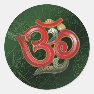 rode groene om aum yoga meditatie hindu sticker