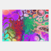 Rode, groene, Paarse, kleurrijke digitale fluïde k Inpakpapier Vel (Voorkant 3)