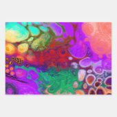 Rode, groene, Paarse, kleurrijke digitale fluïde k Inpakpapier Vel (Voorkant)