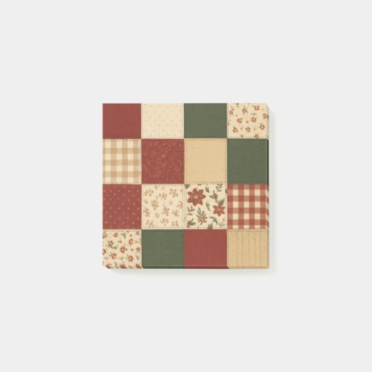 Rode groene Patchwork Quilt Rustieke Boerderij Blo Post-it® Notes (Voorkant)