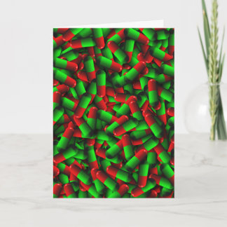 rode groene pillen feestdagen kaart