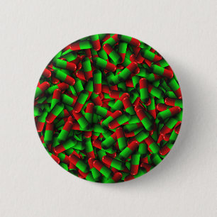 rode groene pillen ronde button 5,7 cm