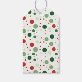 Rode & Groene Polka Dots Cadeaulabel (Voorkant)