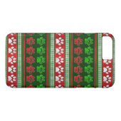 Rode groene poot drukt patroon af iPhone 7 hoesje (Achterkant (Horizontaal))