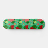 Rode groene roze aardbeien skateboard (Horizontaal)