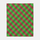 Rode & groene ruit glitter fleece deken (Voorkant)
