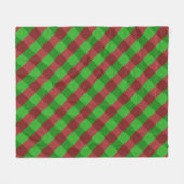 Rode & groene ruit glitter fleece deken (Voorkant (Horizontaal))