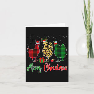 Rode groene ruit luipaard kippen kerstman elf hoed kaart