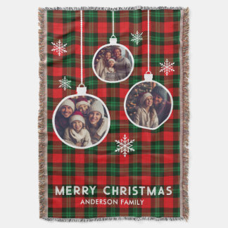 Rode groene ruitbuffel dambordfoto Kerstmis Deken