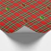 RODE GROENE SCHOTSE TARTAN MET RUBY EMERALD PARELT CADEAUPAPIER (Hoek)