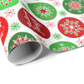 Rode groene sneeuwvlokken cadeaupapier (Rol Hoek)