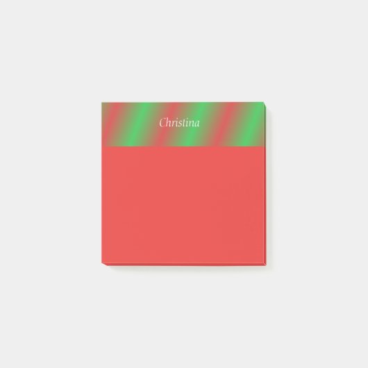 Rode groene strepen Persoonlijke 3x3 Post-it notit Post-it® Notes (Voorkant)