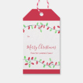 Rode Groene String Lights Kerstvakantie Cadeaulabel (Voorkant)