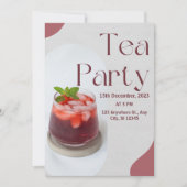 Rode Groene Thee Party Uitnodiging (Voorkant)
