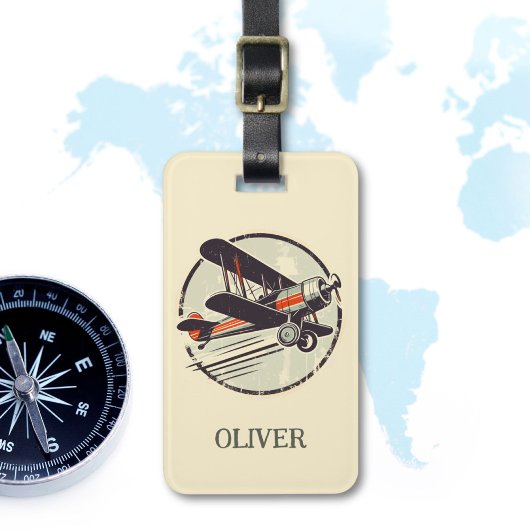 rode groene tweedekker gepersonaliseerd bagagelabel