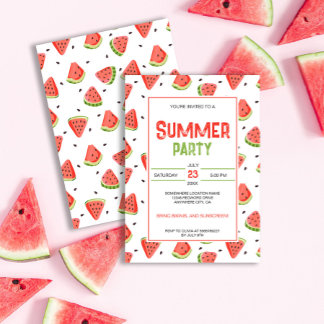 Rode Groene Watermeloen Slices zomerfeest Kaart