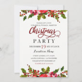 Rode groene Waterverf Holly Leaf kerstfeest Kaart (Voorkant)