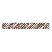 Rode Groene Witte Snoep Stripes Grosgrain Lint (Voorkant)