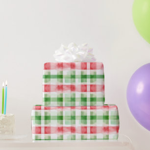 Rode Groene Witte Strepen Verjaardag Cadeaupapier
