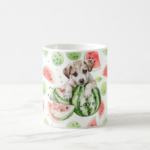 Rode Groene Witte Watermeloenen Hond Koffiemok