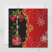 Rode groene zwarte sneeuwflake kerstfeestdag 2 kaart (Achterkant)