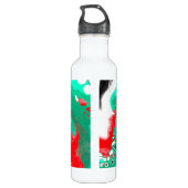 Rode, groene zwarte, speciaal gepersonaliseerde, m waterfles  (Achterkant)