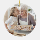 Rode Grootouder Kerstfoto Keramisch Ornament (Achterkant)