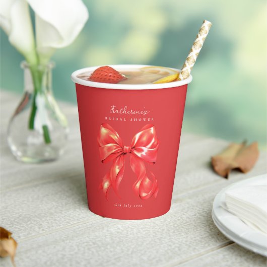Rode Grote Boog Vrijgezellenfeest Papier Cup Papieren Bekers (Insitu)