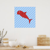 Rode haai. poster (Keuken)