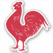  rode haan aangepaste kleur sticker (Voorkant)