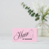 Rode Haarstylist QR Code Visitekaartje (Staand voorkant)