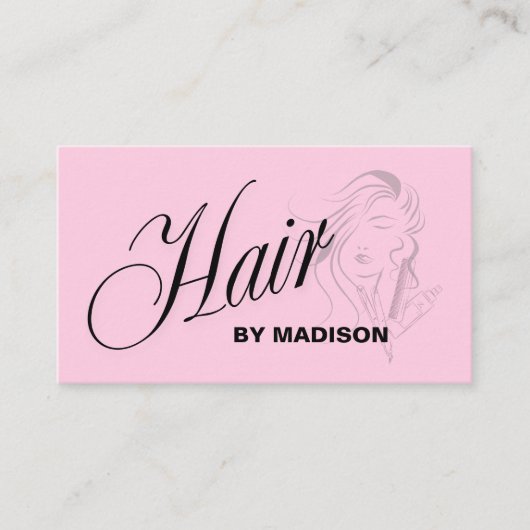 Rode Haarstylist QR Code Visitekaartje (Voorkant)