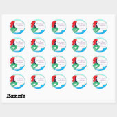 Rode Haired Mermaid Zee Verjaardagsfeestje Sticker (Vel)