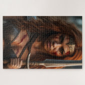 Rode Haired Warrior Vrouw Legpuzzel (Horizontaal)